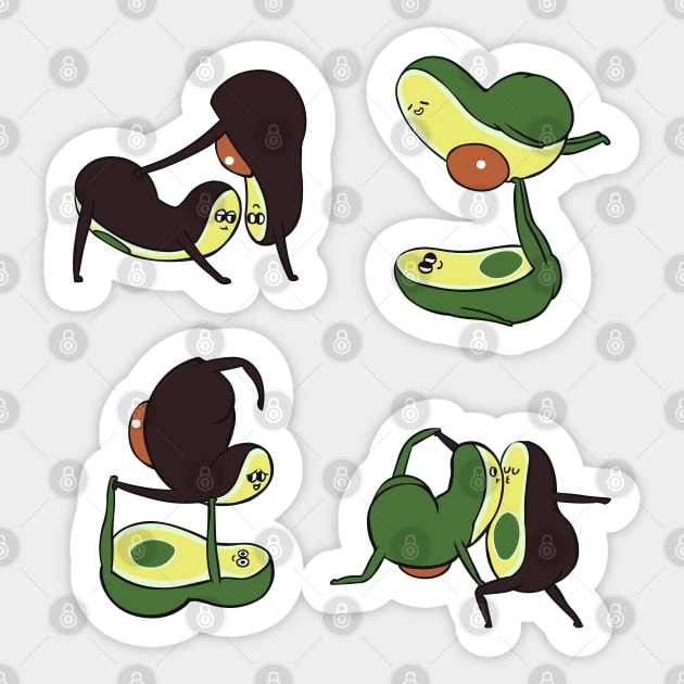 Avocado Yoga Relationship Goals Sticker by huebucket